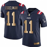 Nike Patriots 11 Julian Edelman Navy Gold Color Rush Limited Jersey Dzhi,baseball caps,new era cap wholesale,wholesale hats